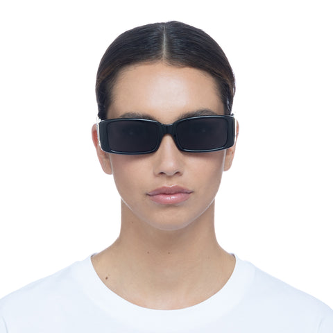 Le Specs Cruel Intentions Black Uni-Sex Rectangle Sunglasses | Eyewear Index