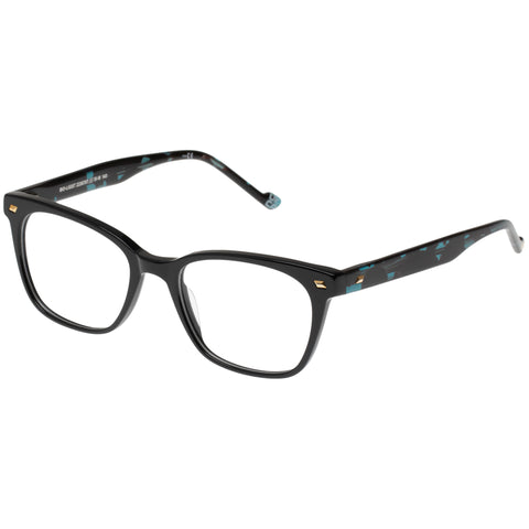 Le Specs Bio-Logist Black Turquoise Tort Female D-Frame Optical Frames | Eyewear Index