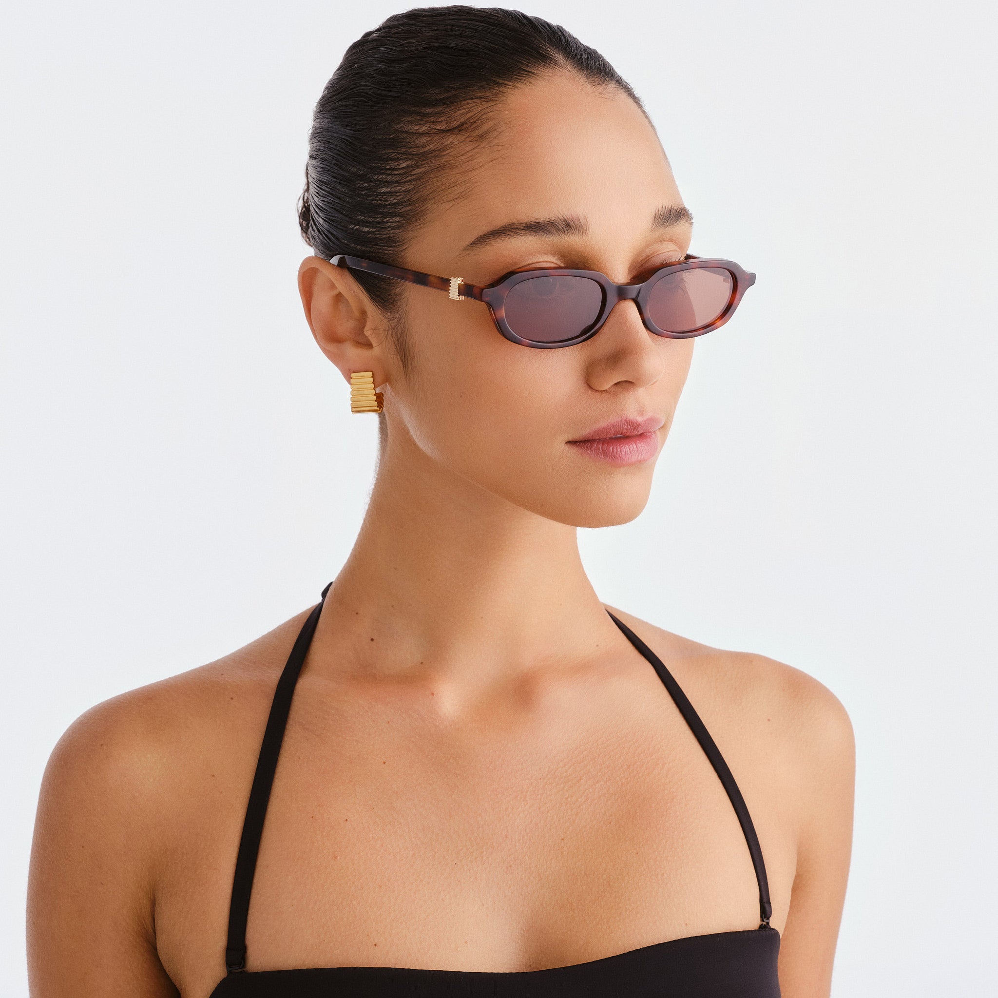 Luv Lou The Mimi Luxe Cherry Tort Female Rectangle Sunglasses | Eyewear Index