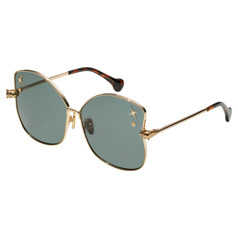 Camilla Pool Side Pedigree Gold Gold Stars Female Butterfly Sunglasses | Eyewear Index