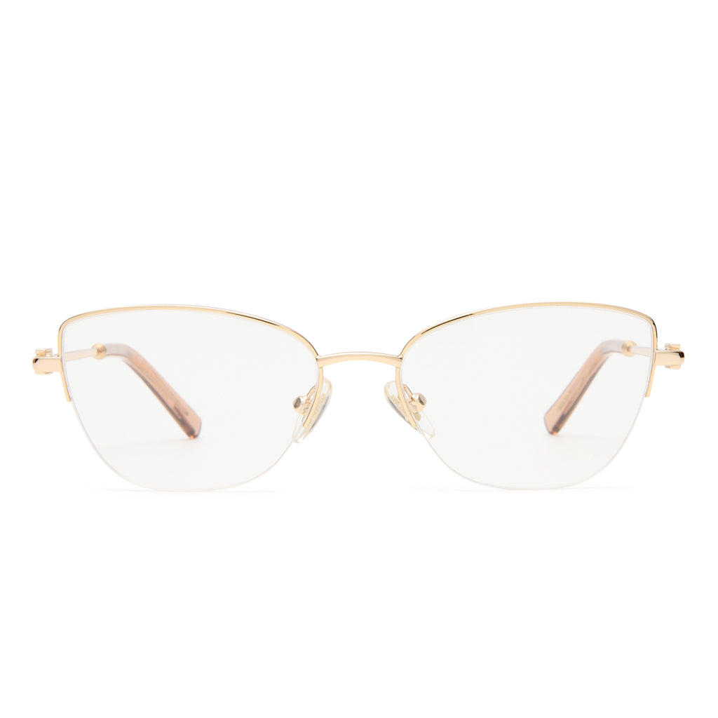 Oroton Fiora Gold Female Cat-Eye Optical Frames | Eyewear Index