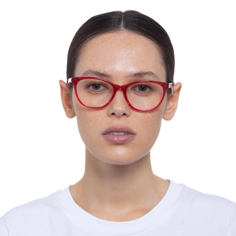 Le Specs Bionomy Ruby Pink Female Cat-Eye Optical Frames | Eyewear Index