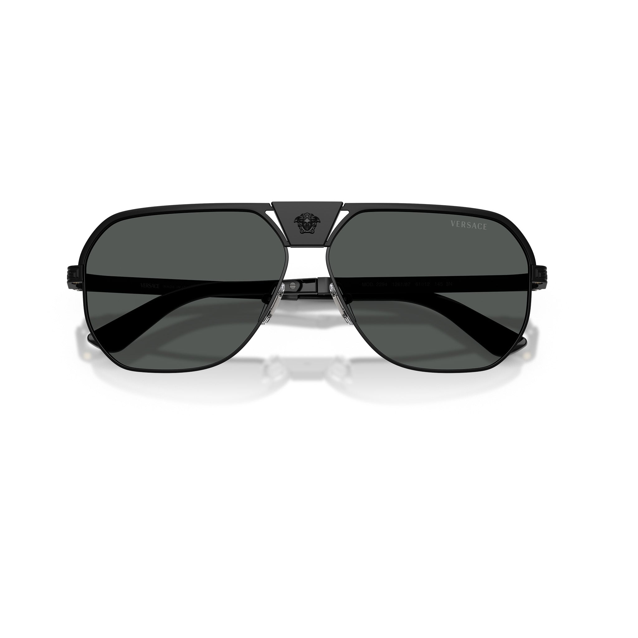 Versace Ve2294 126187 61 Matte Black Male Aviator Sunglasses | Eyewear Index