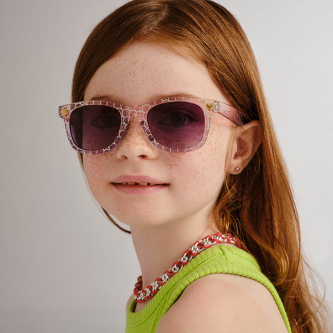 Solarized Kids Heart D-Frame Pink Mermaid Female D-Frame Sunglasses | Eyewear Index