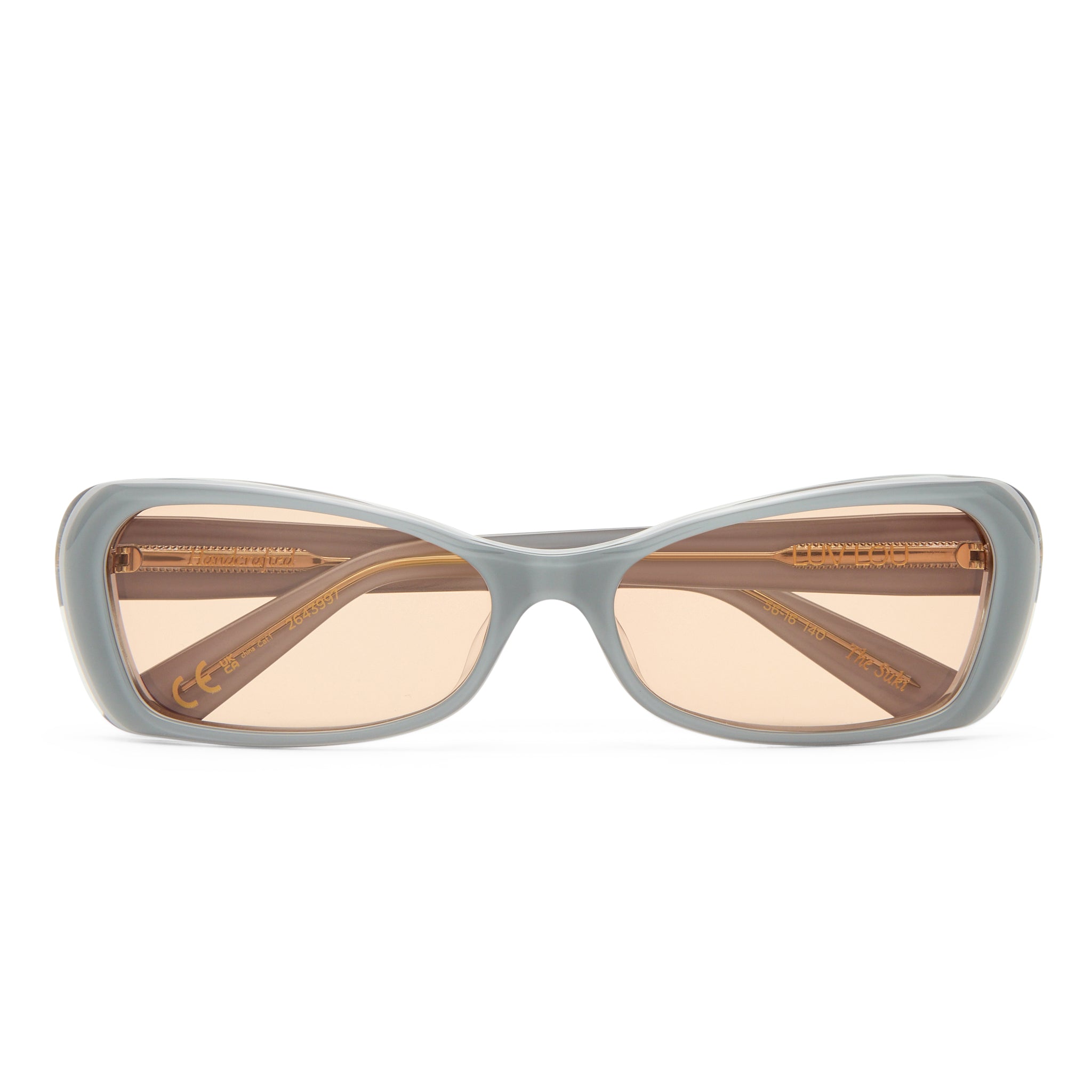 Luv Lou The Suki Dove Grey Female Rectangle Sunglasses | Eyewear Index