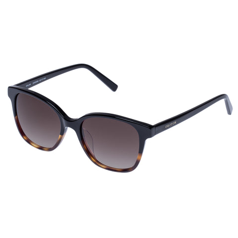 Oroton Dylan Black Signature Tort Female D-Frame Sunglasses | Eyewear Index