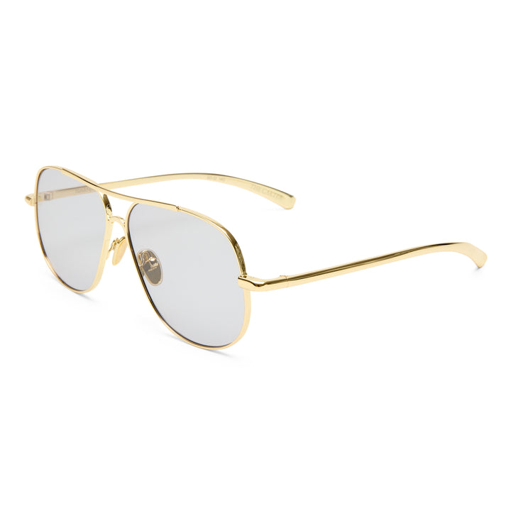 Luv Lou The Carter Light Gold Female Aviator Sunglasses | Eyewear Index
