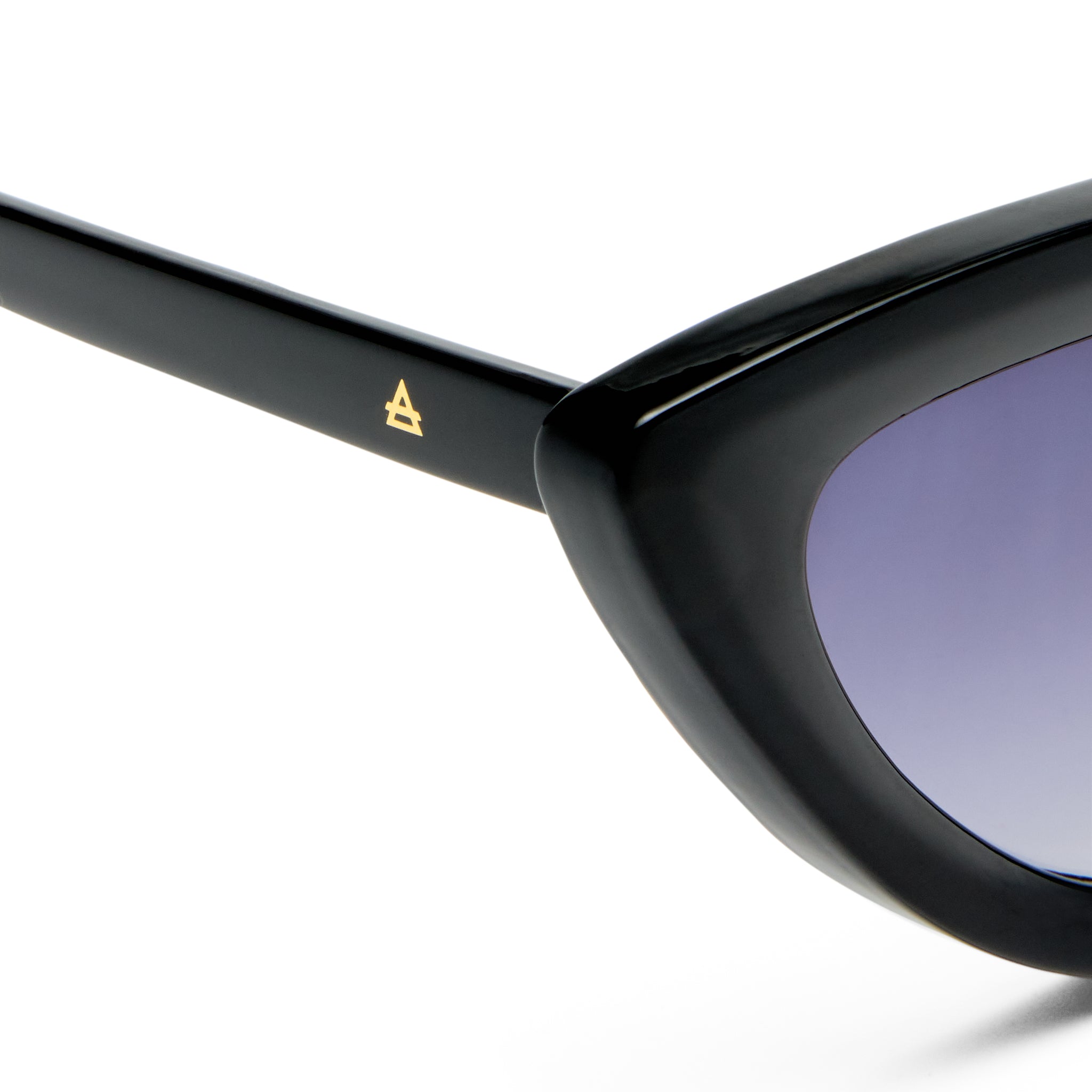 Aire Realm Shiny Black Female Cat-Eye Sunglasses | Eyewear Index