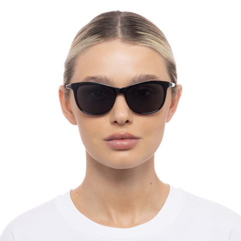 Cancer Council Hallem Petite Black Crystal Ink Female D-Frame Sunglasses | Eyewear Index