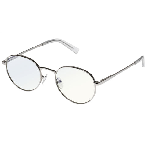 Le Specs Lost Legacy Silver Uni-Sex Round Blue Light | Eyewear Index