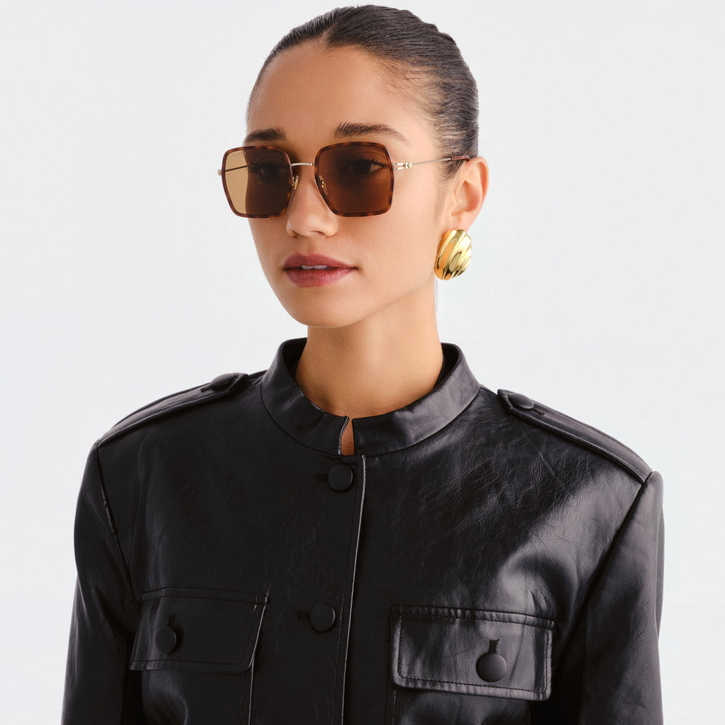 Gucci Gg1848s Havana Female Rectangle Sunglasses | Eyewear Index