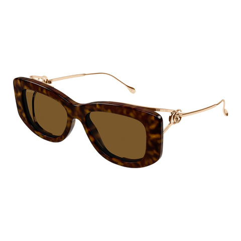 Gucci Gg1566sa Havana Female Rectangle Sunglasses | Eyewear Index