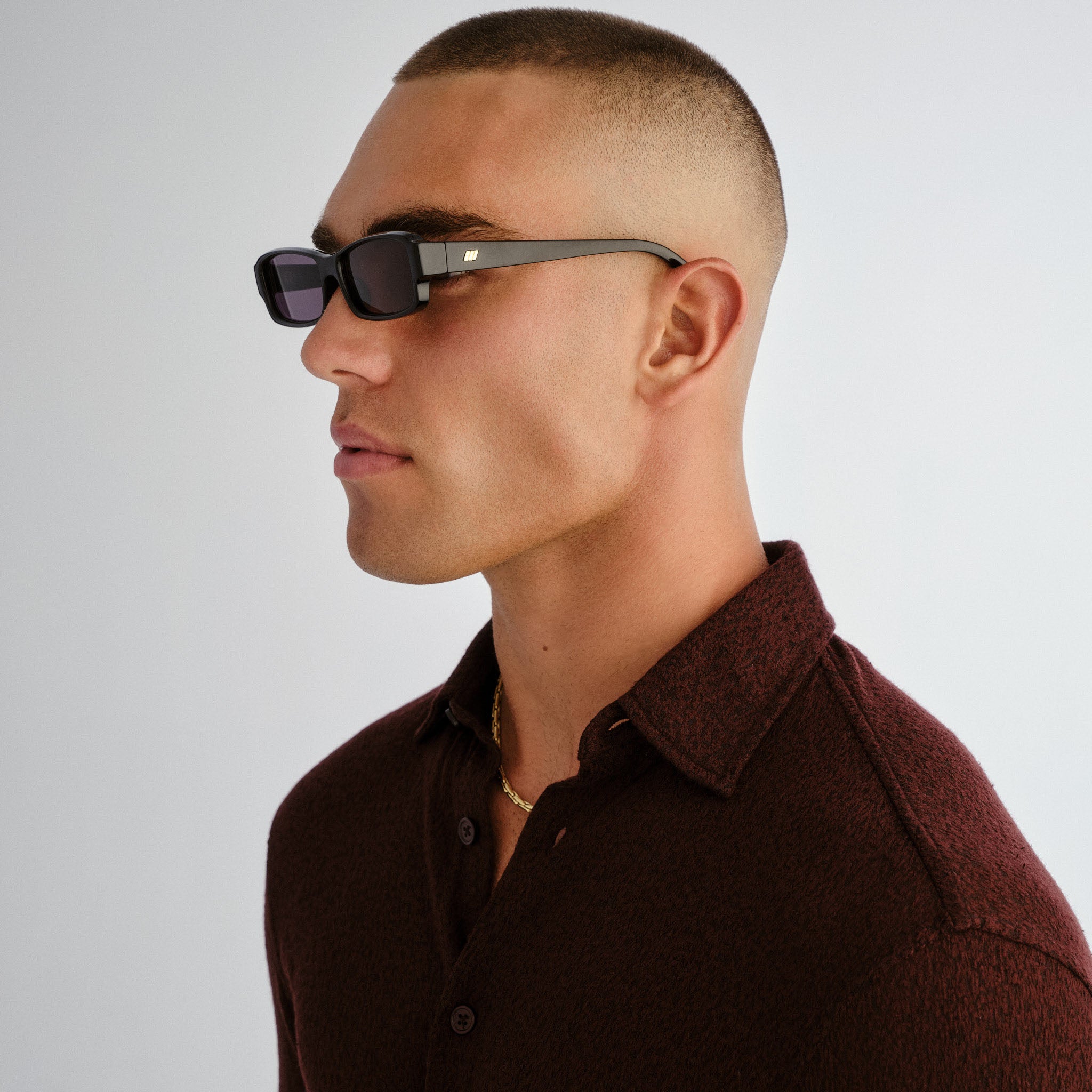 Le Specs Dial Tone Black Uni-Sex Rectangle Sunglasses | Eyewear Index