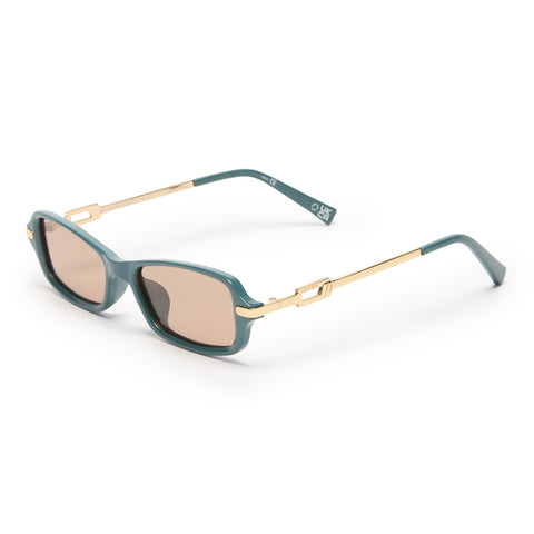 Le Specs Bamboozler Seafoam Female Rectangle Sunglasses | Eyewear Index