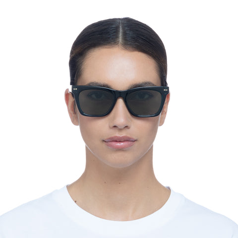 Le Specs Chante Bottle Green Uni-Sex D-Frame Sunglasses | Eyewear Index