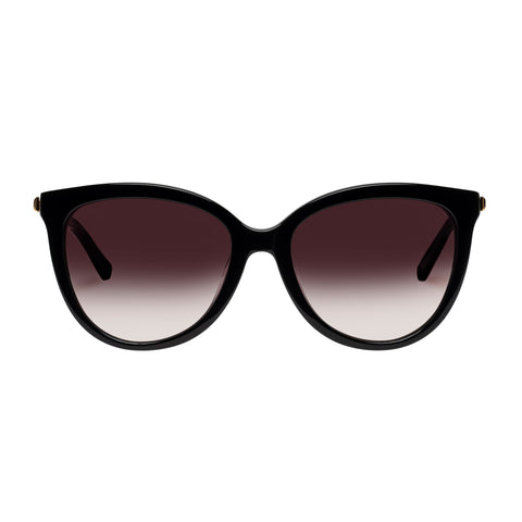 Oroton Iris Black Female Cat-Eye Sunglasses | Eyewear Index