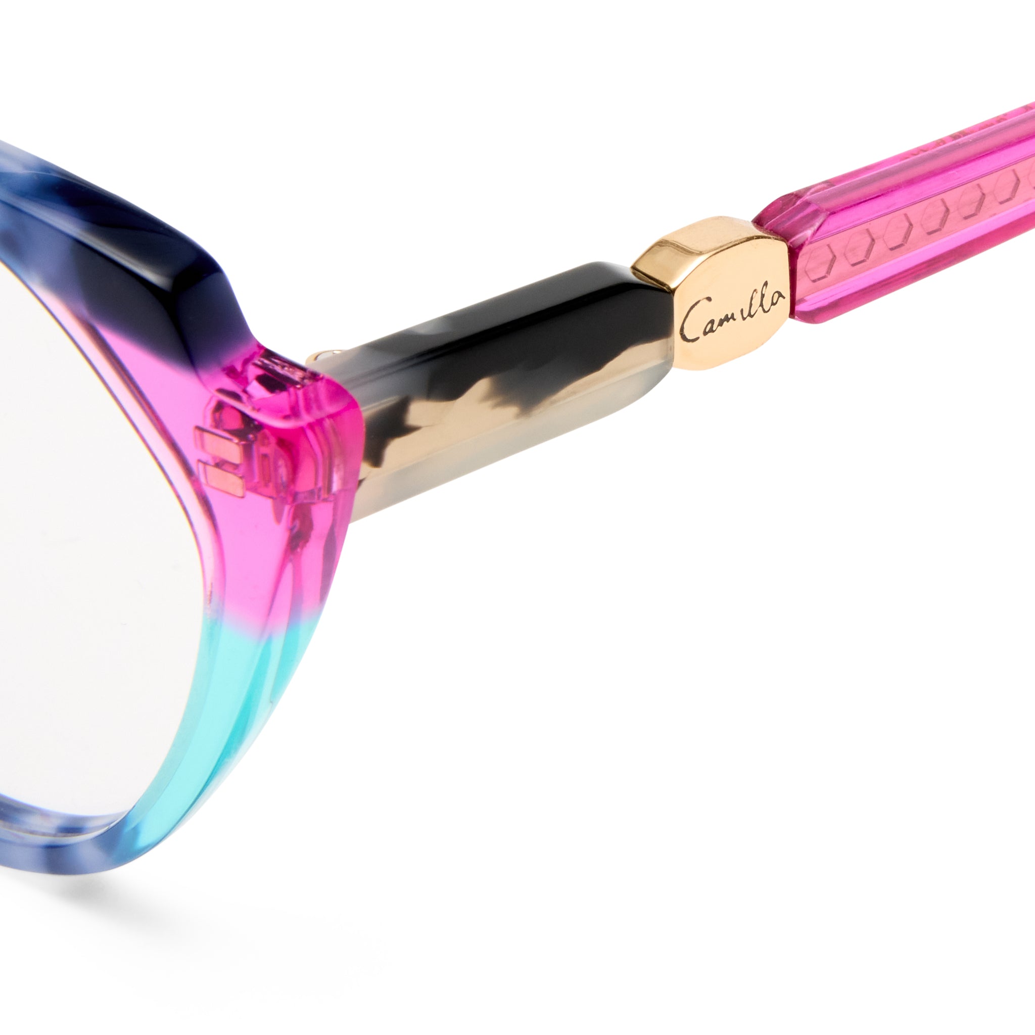 Camilla Cameo Blue Tort Fuschia Female Cat-Eye Optical Frames | Eyewear Index