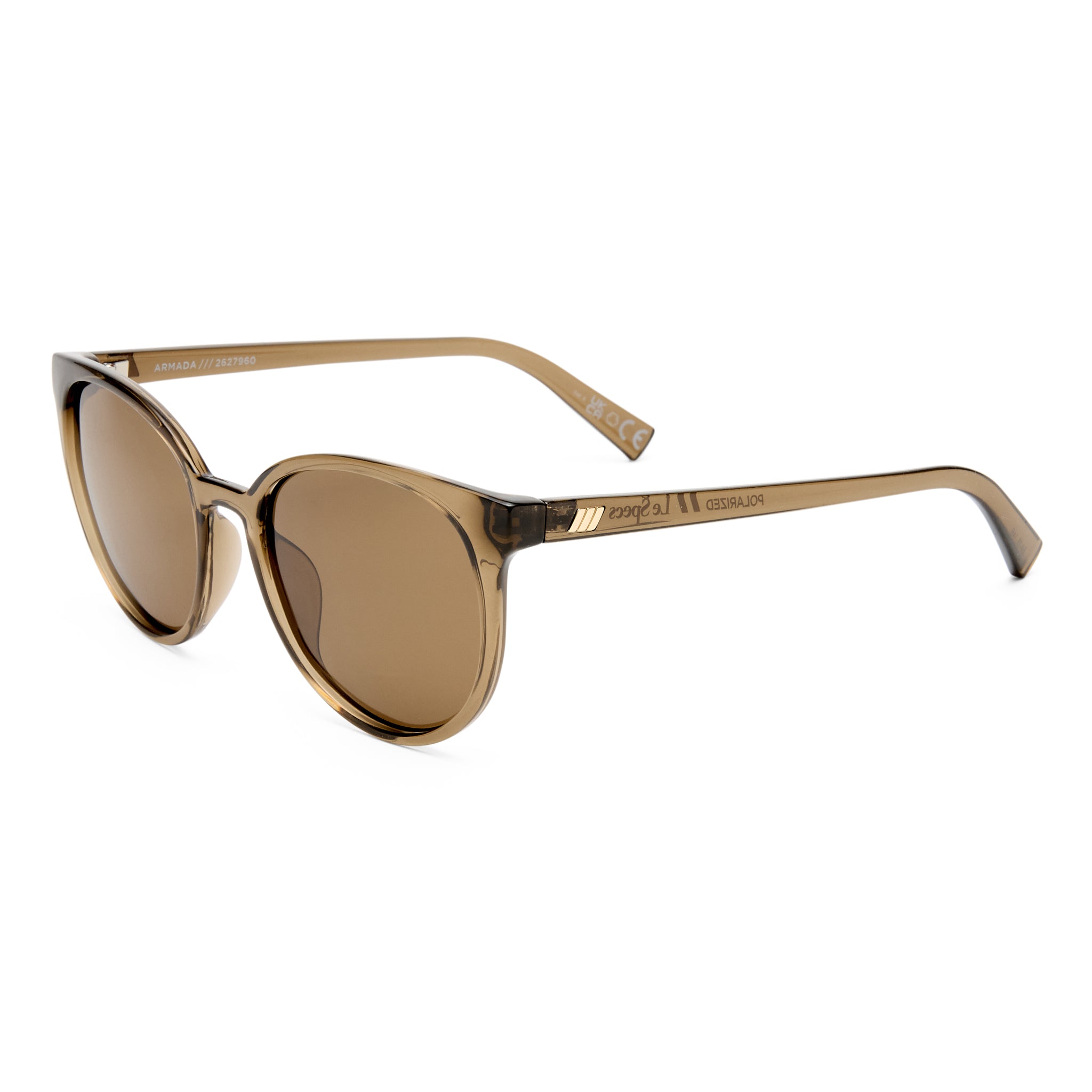 Le Specs Armada Cocoa Female Round Sunglasses | Eyewear Index