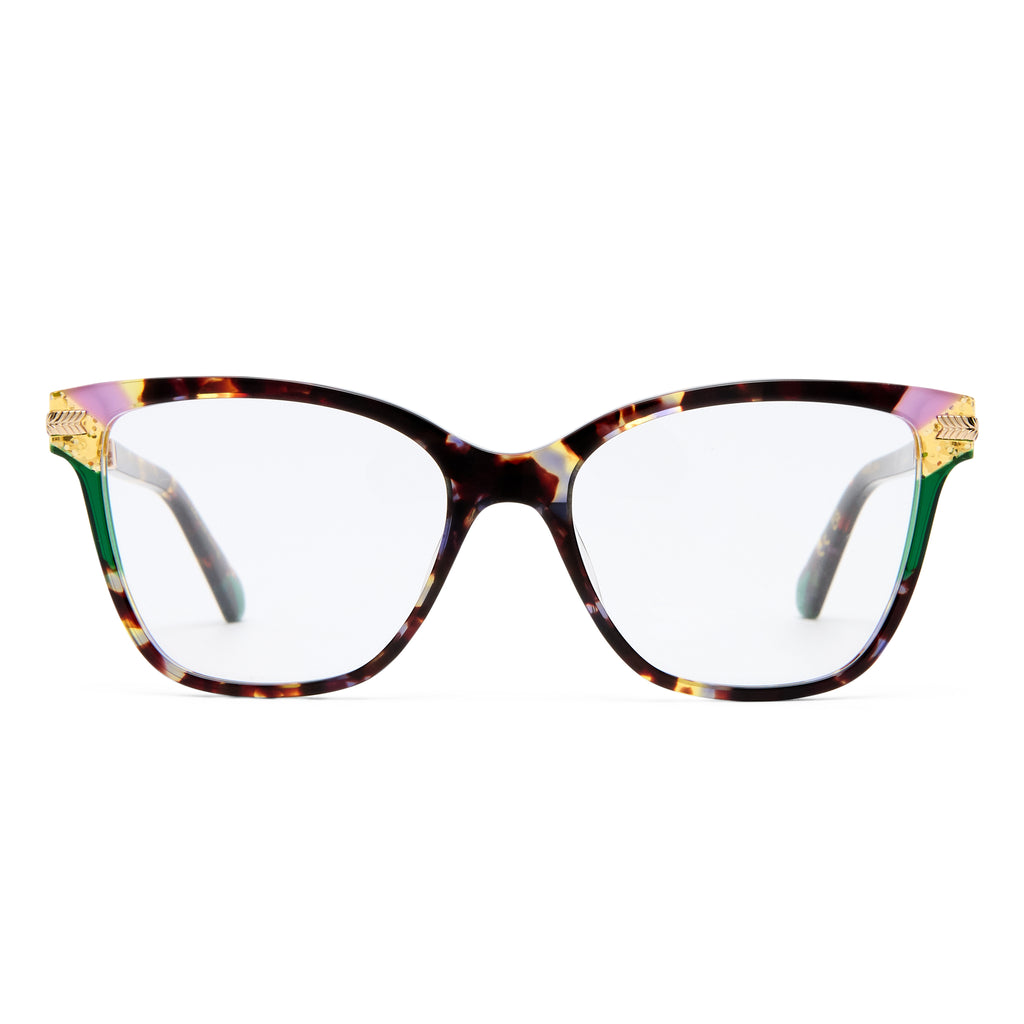 Camilla Silver Screen Purple Tort Female Cat-Eye Optical Frames | Eyewear Index