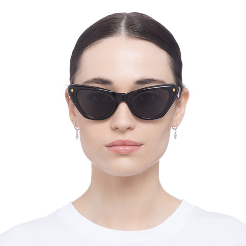 Aire Linea Black Female Cat-Eye Sunglasses | Eyewear Index