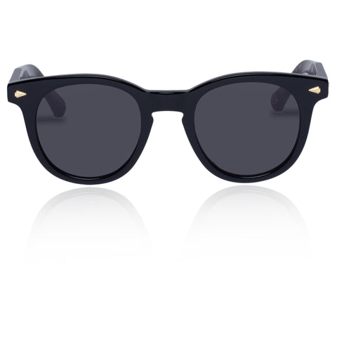 Karen Walker Wilderness Black Gold Uni-Sex Round Sunglasses | Eyewear Index