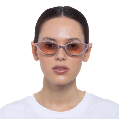 Le Specs Glitch Satin Rose Uni-Sex Cat-Eye Sunglasses | Eyewear Index