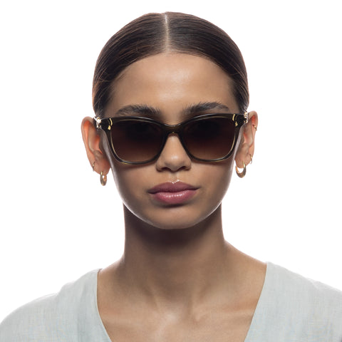 Oroton Darcy Khaki Female D-Frame Sunglasses | Eyewear Index