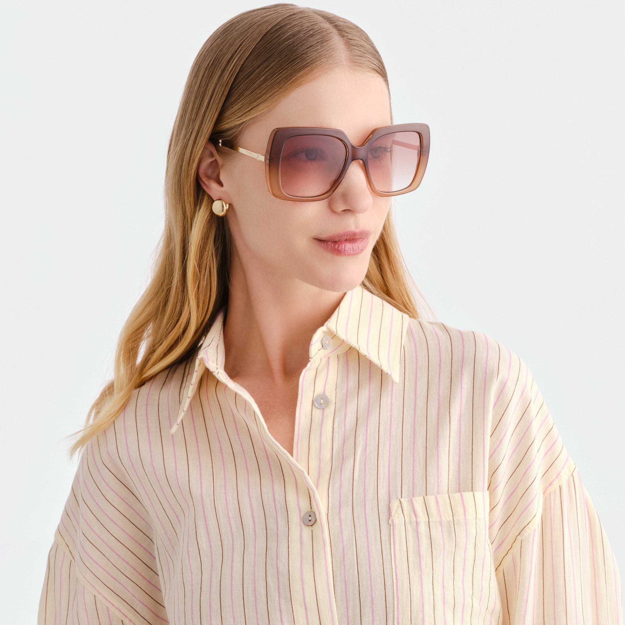 Fiorelli Sable Coffee Cream Grad Female Square Sunglasses | Eyewear Index