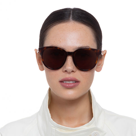 Oroton Raleigh 54 Signature Tort Female Round Sunglasses | Eyewear Index