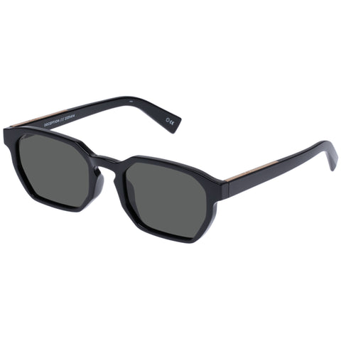 Le Specs Deception Black Uni-Sex Octagon Sunglasses | Eyewear Index