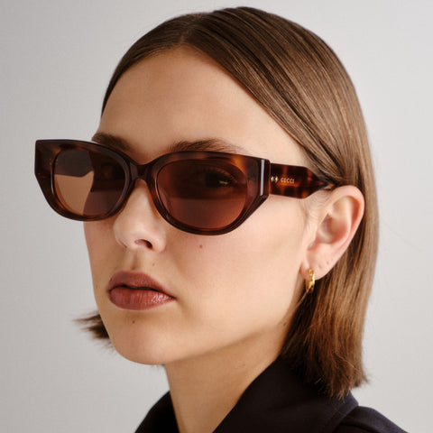 Gucci Gg1532sa Havana Female Cat-Eye Sunglasses | Eyewear Index