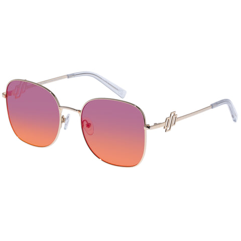 Le Specs Metamorphosis Bright Gold Female Round Sunglasses | Eyewear Index