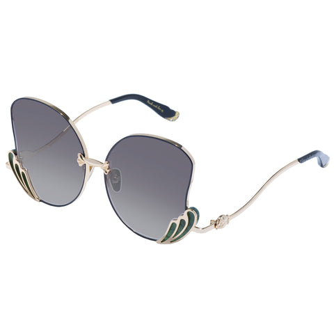 Camilla Goddess Energy Gold Emerald Marble Female Butterfly Sunglasses | Eyewear Index