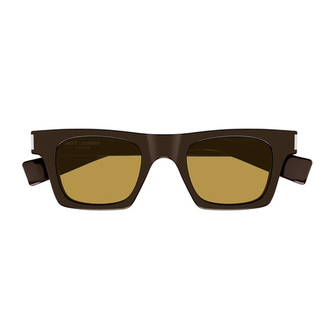 Saint Laurent Sl719 Brown Uni-Sex Rectangle Sunglasses | Eyewear Index