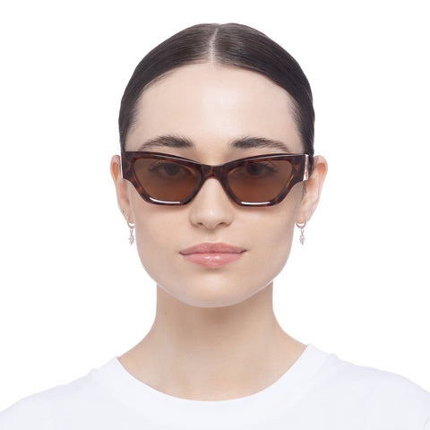 Le Specs Charade Tort Uni-Sex Cat-Eye Sunglasses | Eyewear Index