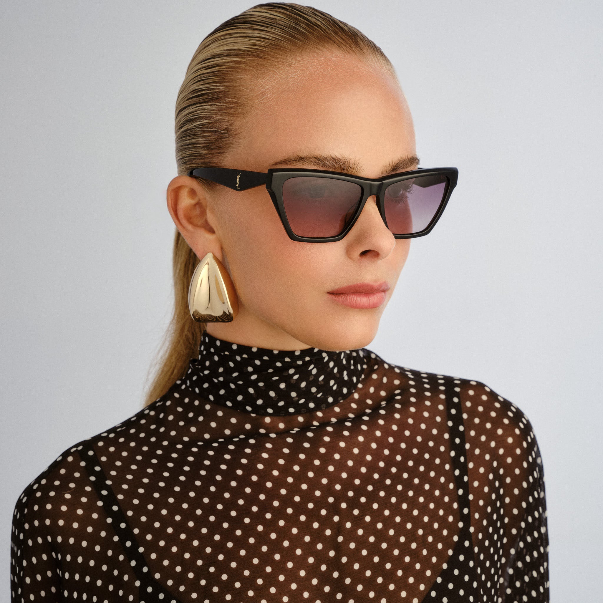 Saint Laurent Slm103 Black Female Cat-Eye Sunglasses | Eyewear Index