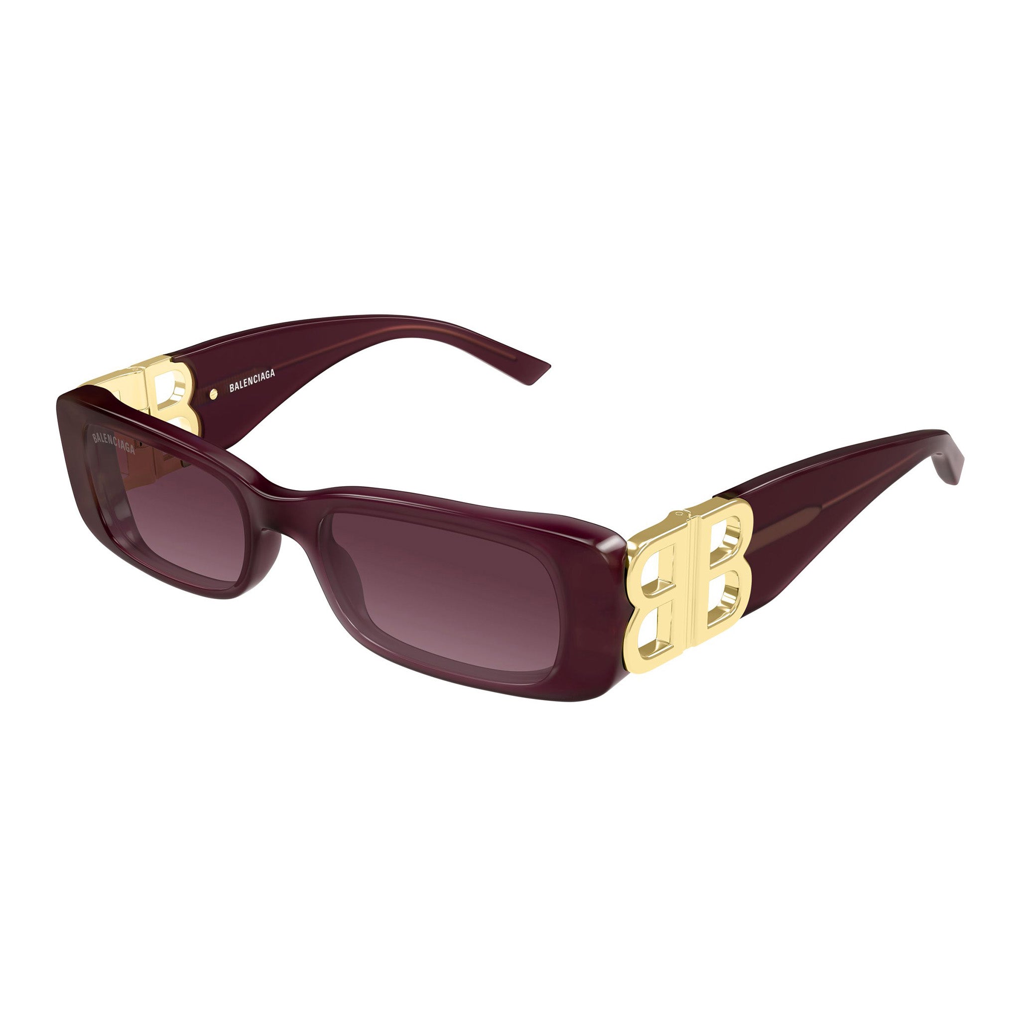 Balenciaga Bb0096s Burgundy Female Rectangle Sunglasses | Eyewear Index