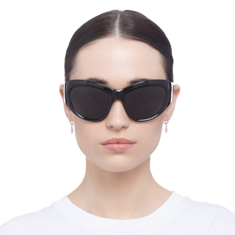 Aire Helium Black Uni-Sex Wrap Sunglasses | Eyewear Index