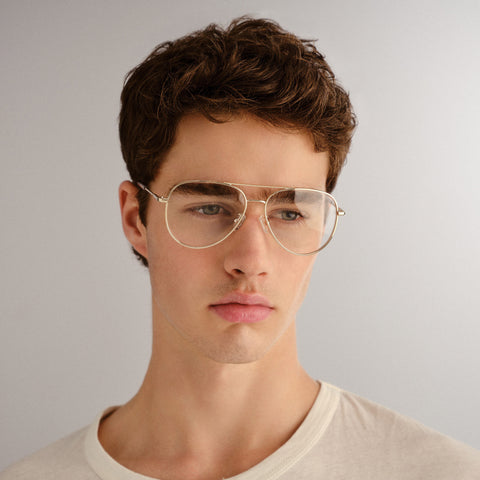 Le Specs Compass Gold Uni-Sex Aviator Optical Frames | Eyewear Index