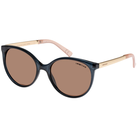 Solarized Round Cat Combo Teal Gold Female Round Sunglasses | Eyewear Index