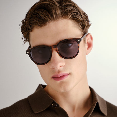 Le Specs Bandwagon Matte Tort Uni-Sex Round Sunglasses | Eyewear Index