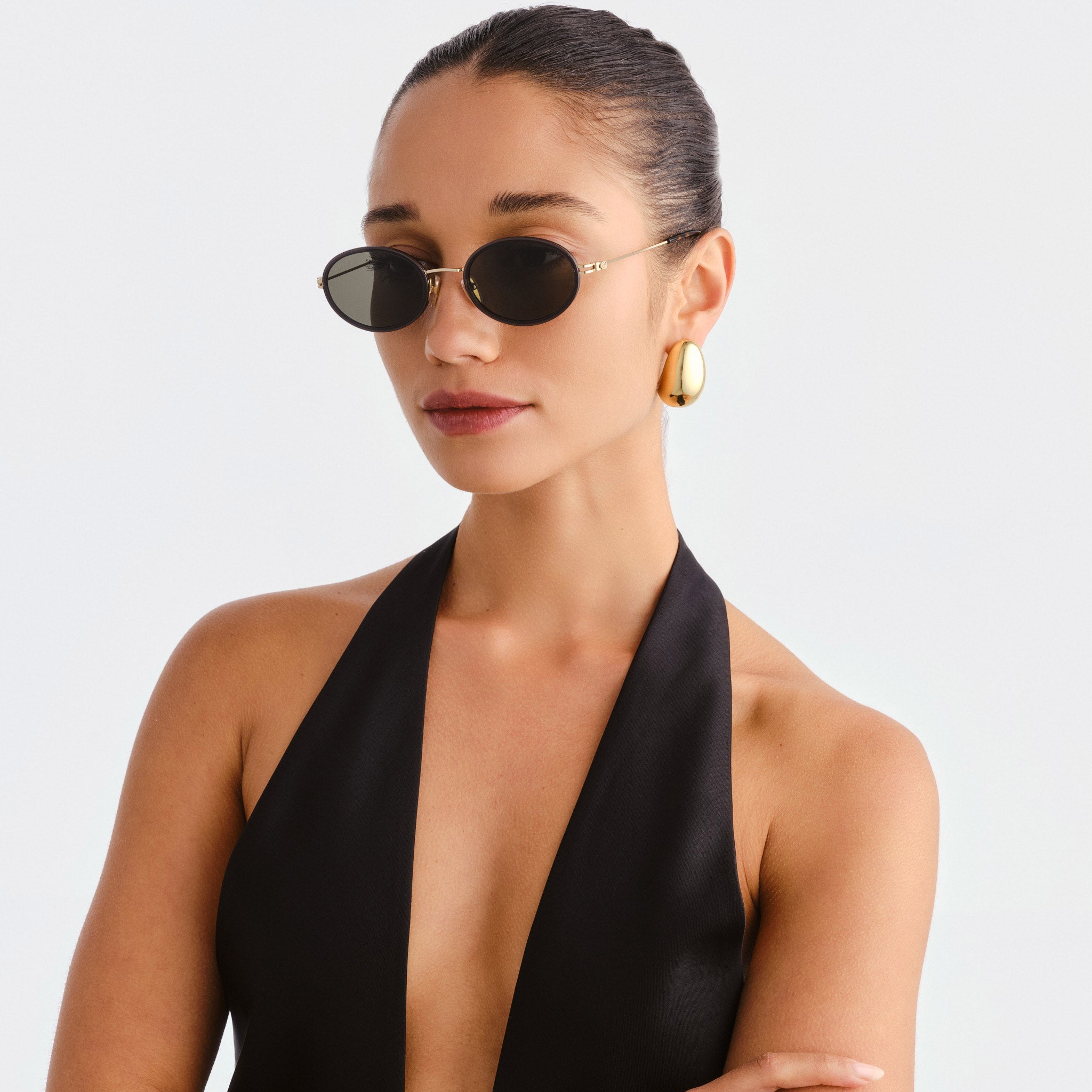 Gucci Gg1980s Grey Female Oval Sunglasses | Eyewear Index