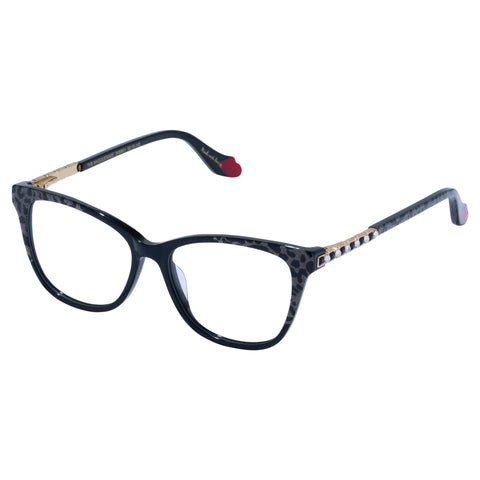 Camilla The Masquerade Black Glitter Leopard Female Square Optical Frames | Eyewear Index