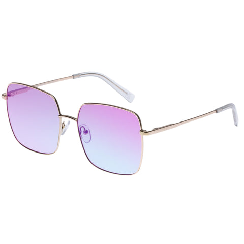 Le Specs The Cherished Bright Gold Female Square Sunglasses | Eyewear Index