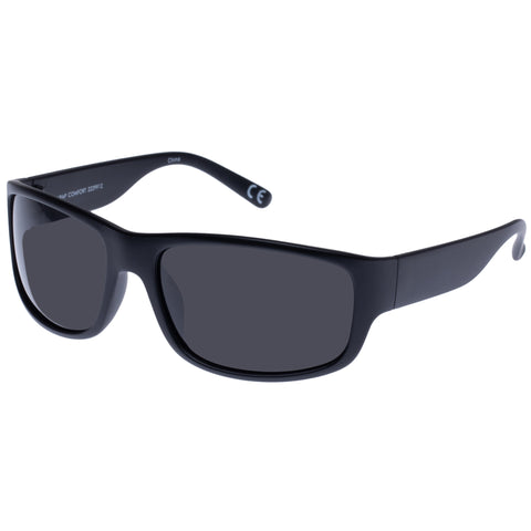 Solarized Wrap Comfort Matte Black Male Wrap Sunglasses | Eyewear Index