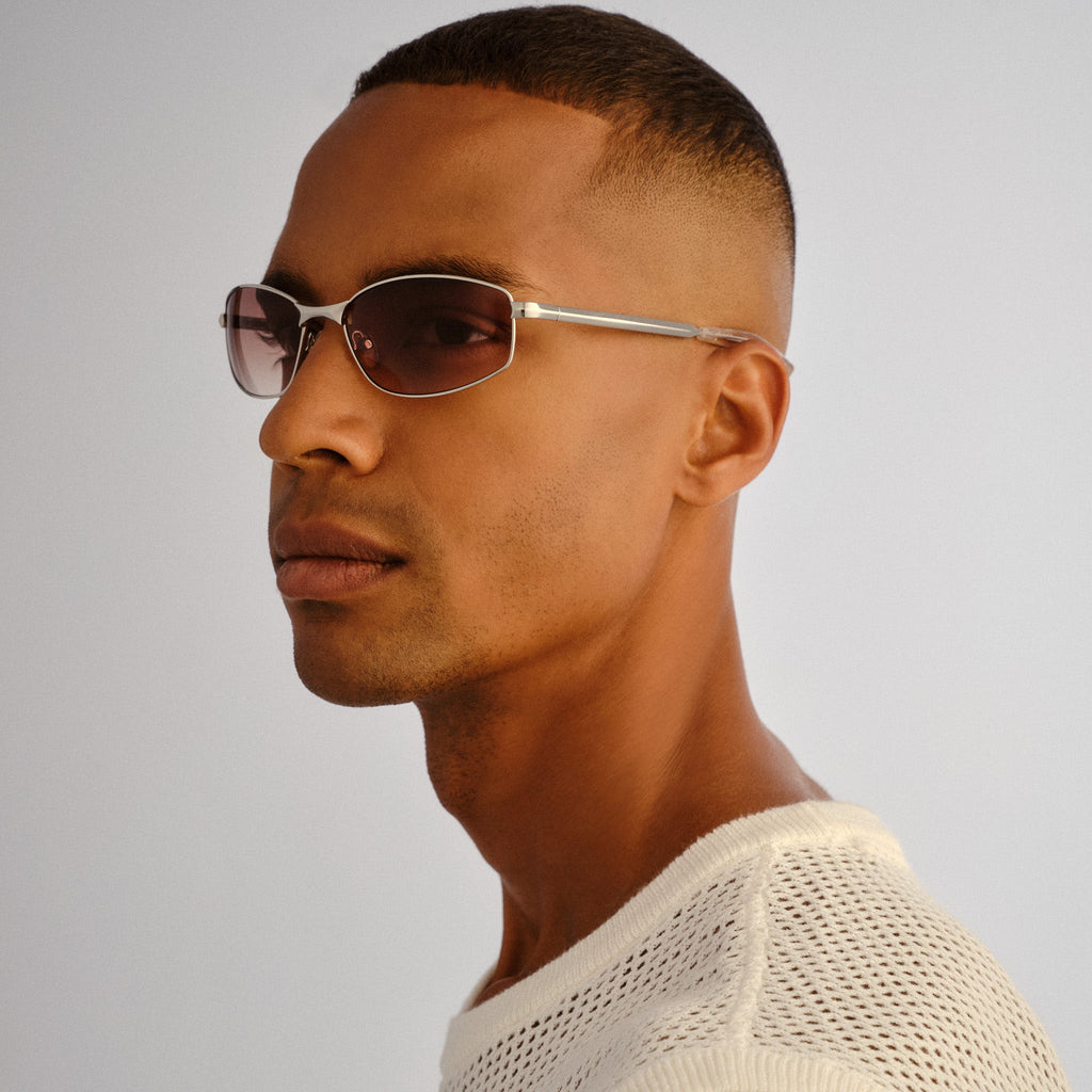Le Specs Star Beam Silver Uni-Sex Wrap Sunglasses | Eyewear Index