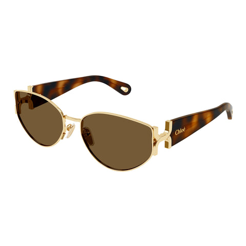 Chloe Ch0260s Gold Female Round Sunglasses | Eyewear Index