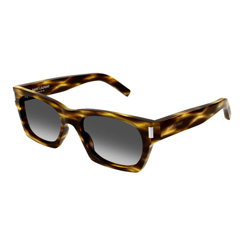 Saint Laurent Sl402 Havana Uni-Sex Rectangle Sunglasses | Eyewear Index