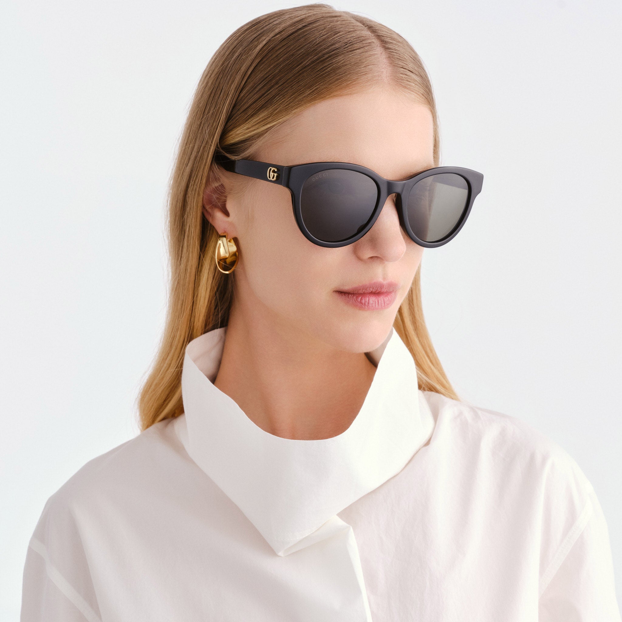 Gucci Gg2127sk Black Female Round Sunglasses | Eyewear Index