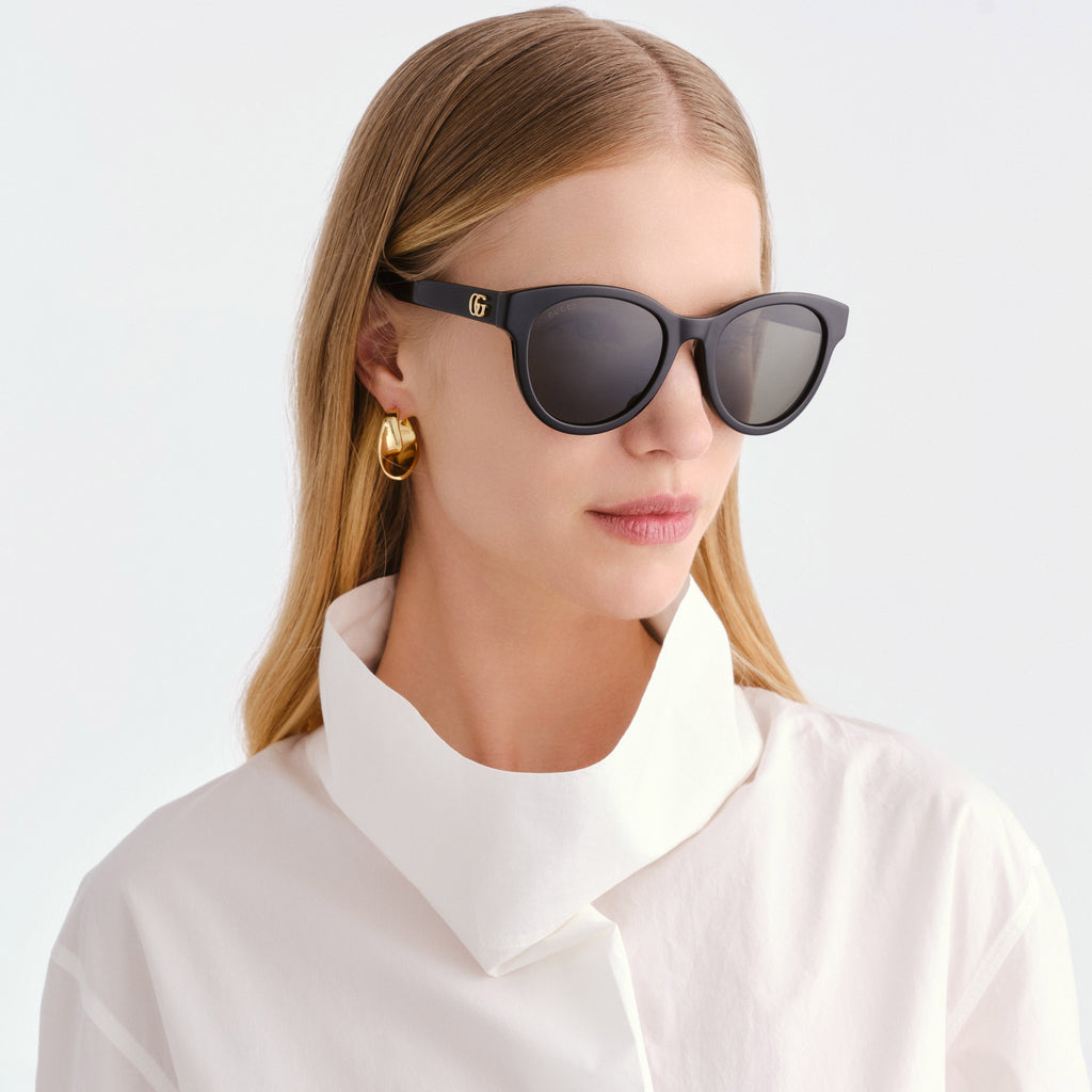Gucci Gg2127sk Black Female Round Sunglasses | Eyewear Index